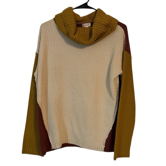 🌹HEM & THREAD COLOR BLOCK SWEATER - Picture 1 of 4